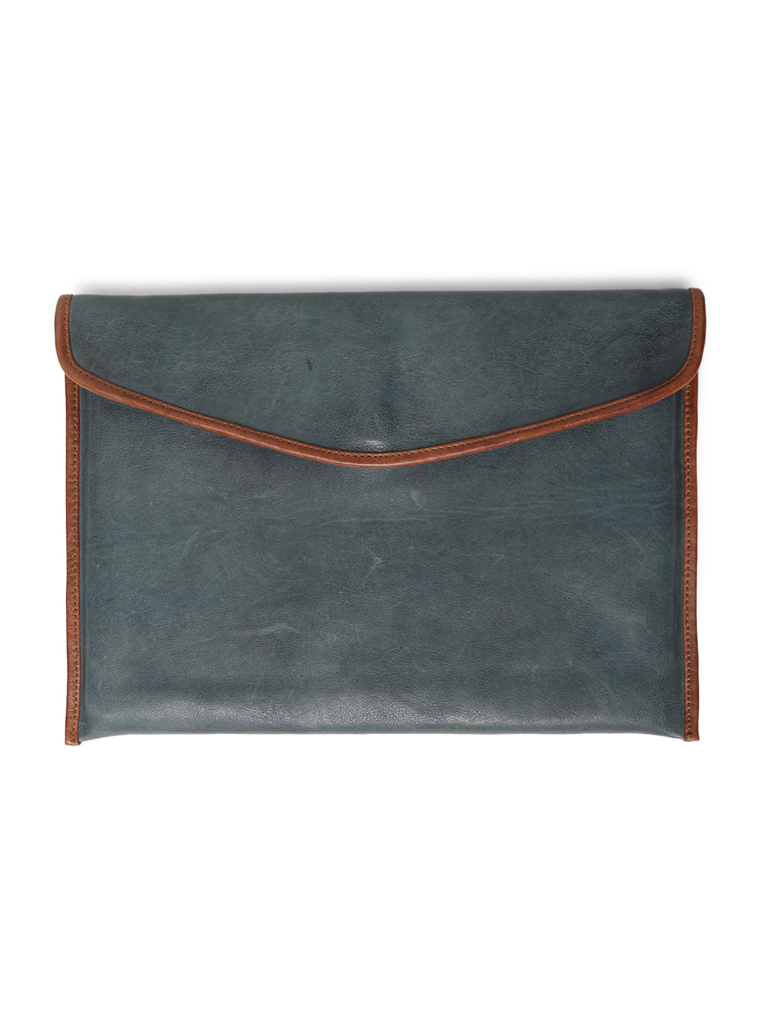 SleekSkin: Navy Genuine Leather Laptop Sleeves
