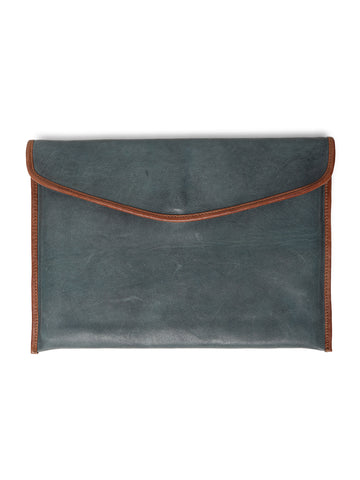 SleekSkin: Navy Genuine Leather Laptop Sleeves