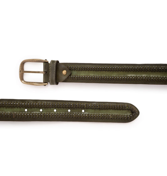 Olive Weaving Real Leather Men's Belt by Art N Vintage