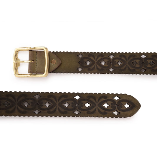 Olive Women's Genuine Leather Belt by Art N Vintage