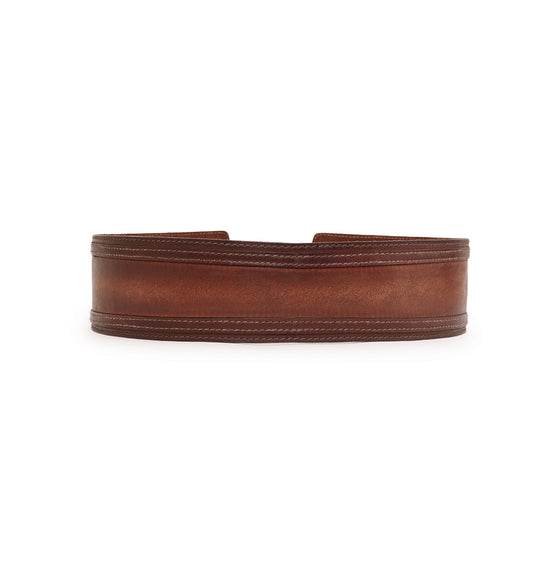 COGNAC Womens Genuine Leather Belt by Art N Vintage
