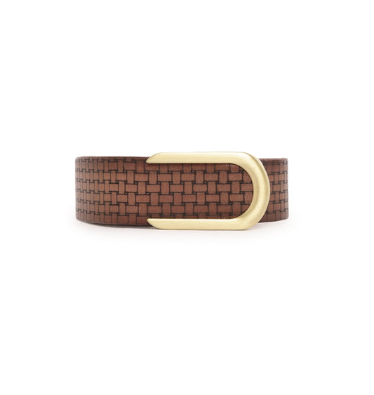 Cognac Classic Rounded Rectangular Buckle by Art N Vintage