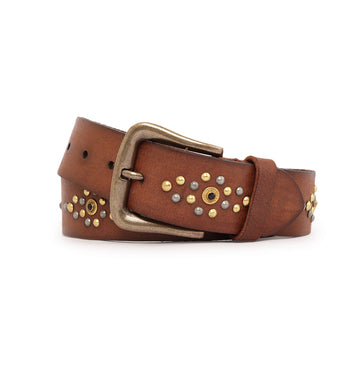 COGNAC  Womens Genuine Leather Belt by Art N Vintage