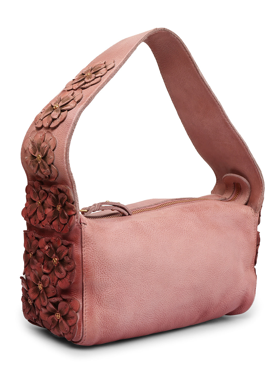 Roseate Charm: Elevate Your Look with Our Leather Shoulder Bag