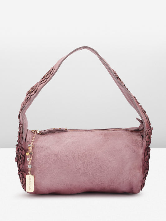 Azure Aster Charm: Elevate Your Look with Our Leather Shoulder Bag