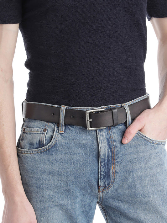 Blue rugged Textured Leather Belt by Art N Vintage