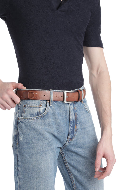 RED Rustic Braided Leather Belt by Art N Vintage