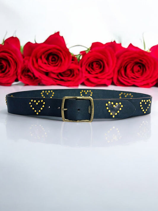 Pure Devotion Black Leather Belt by Art N Vintage