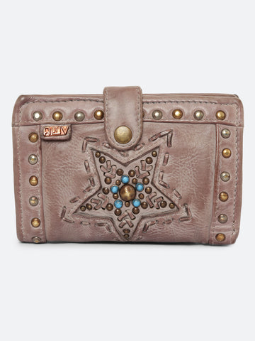 Lucida: Leather Star Studded Small Wallet