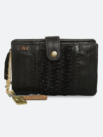 Volga: Black Ripple Effect Small Wallet