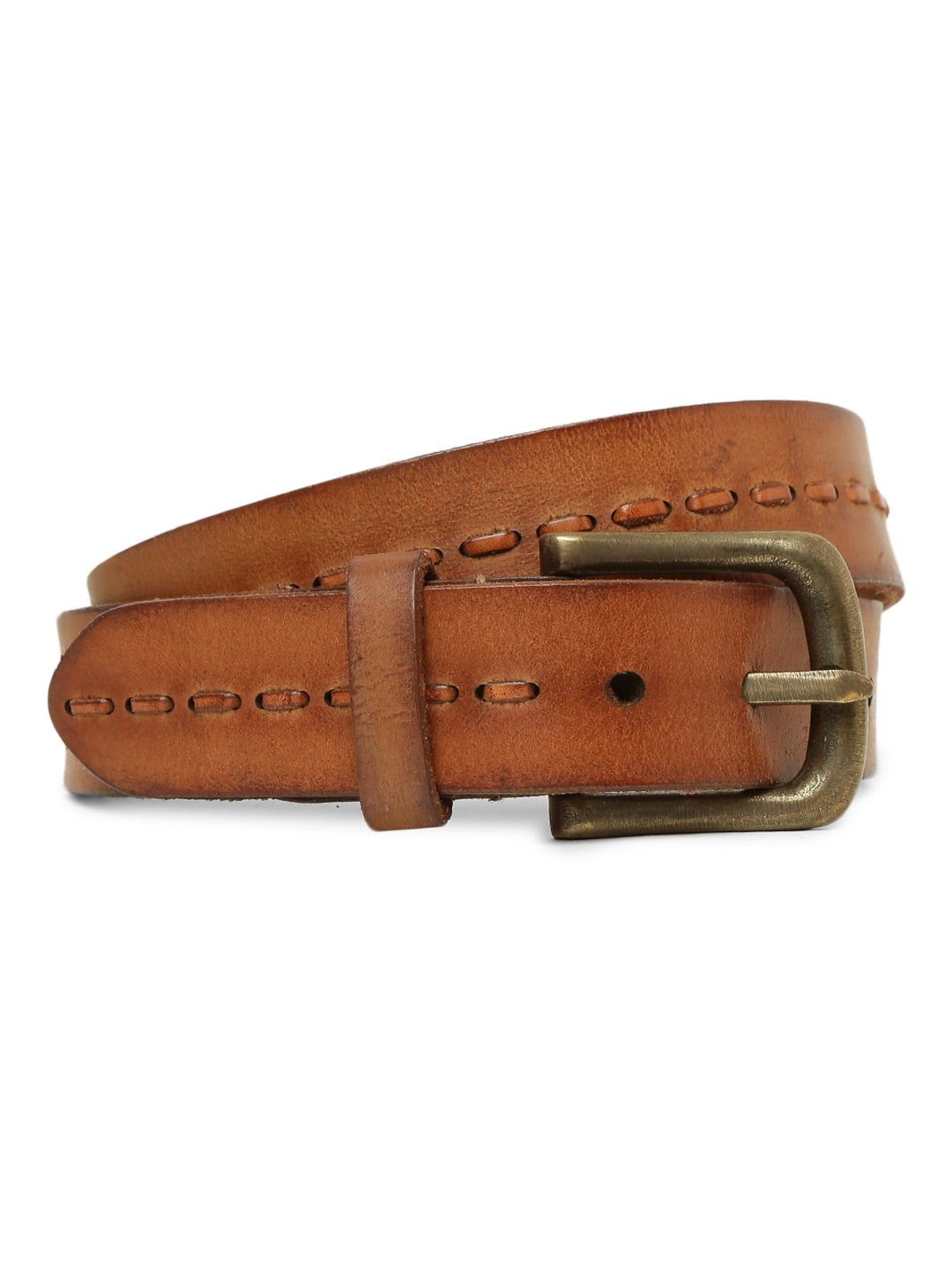 Genuine Tan Leather Crafted Men's Belt