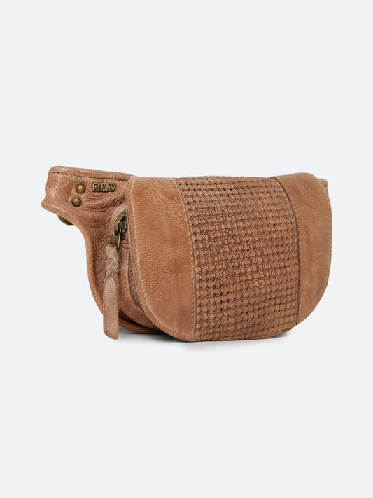 Blush Genuine Leather Crossover Waist Belt Bag