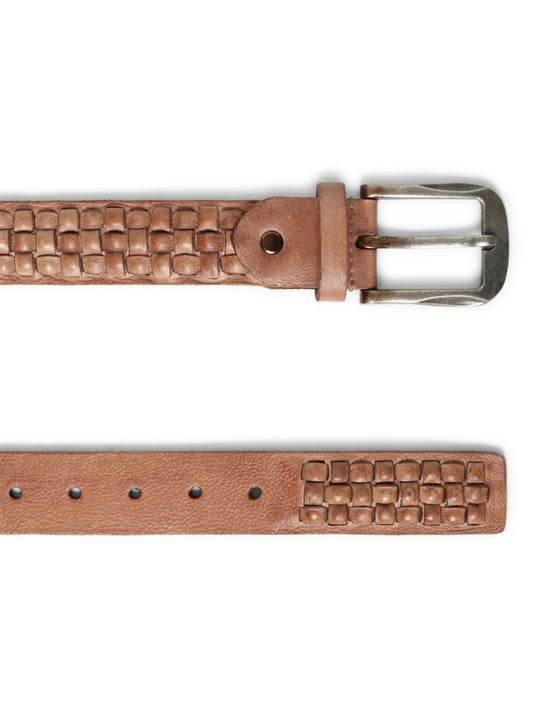 Natural Leather Interlace Weave Belt by Art N Vintage