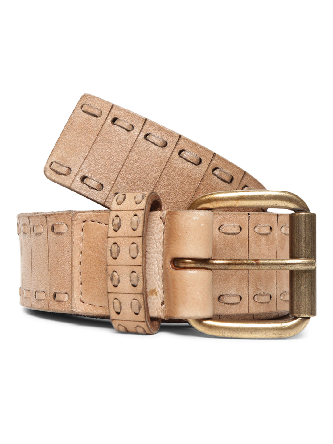 Natural Genuine Leather Interlinked Weaving Technique Belt By Art N Vintage