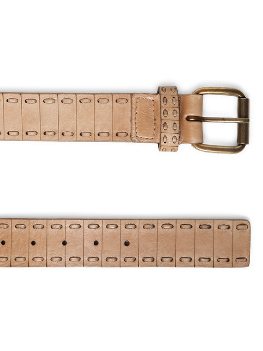 Natural Genuine Leather Interlinked Weaving Technique Belt By Art N Vintage