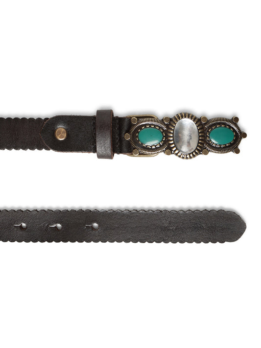Black Women Embellished Leather Belt by Art N Vintage