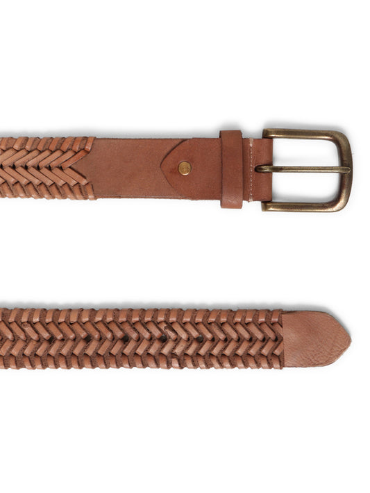 Genuine Natural Leather Hand-woven Belt By Art N Vintage