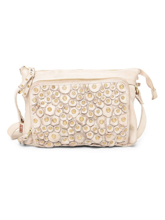 Art N Vintage Beige Real Leather Sling Bag