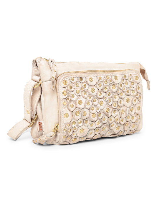 Art N Vintage Beige Real Leather Sling Bag