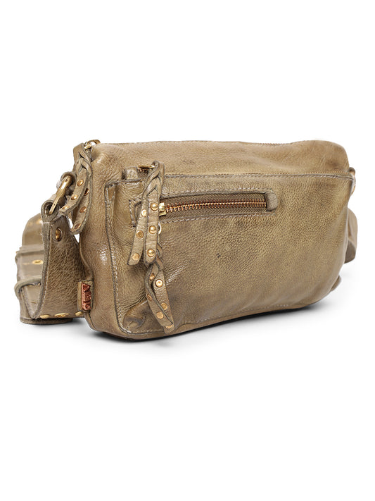 TRANQUIL TRAIL: OLIVE CROSSOVER SLING BAG BY ART N VINTAGE