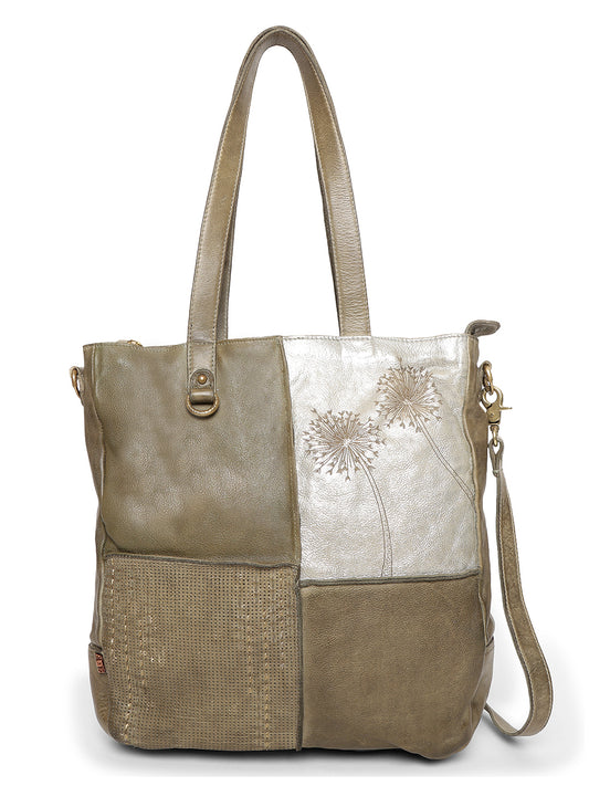 Art N Vintage Olive Leather Women Tote Bag