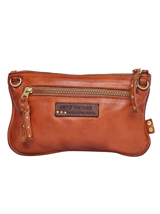 Art N Vintage Handcrafted Floral Studded Genuine Leather Clutch Pouch