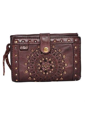 Art N Vintage Handcrafted Mandala Studded Genuine Leather Wallet