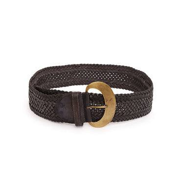 Women's Brown Genuine Leather Belt by Art N Vintage