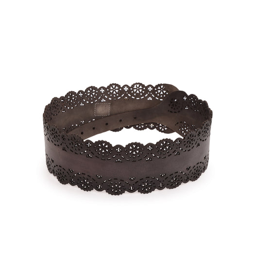 BROWN Womens Genuine Leather Belt by Art N Vintage
