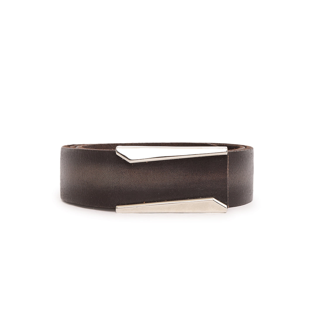 Washed Black Elegant Angled Buckle Belt by Art N Vintage
