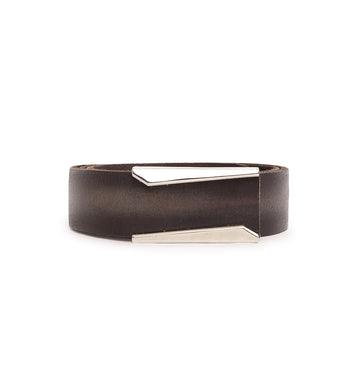 Washed Black Elegant Angled Buckle Belt by Art N Vintage