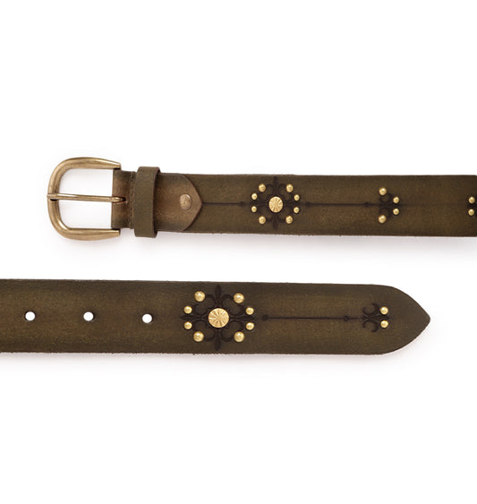 Olive Women's Genuine Leather Belt by Art N Vintage