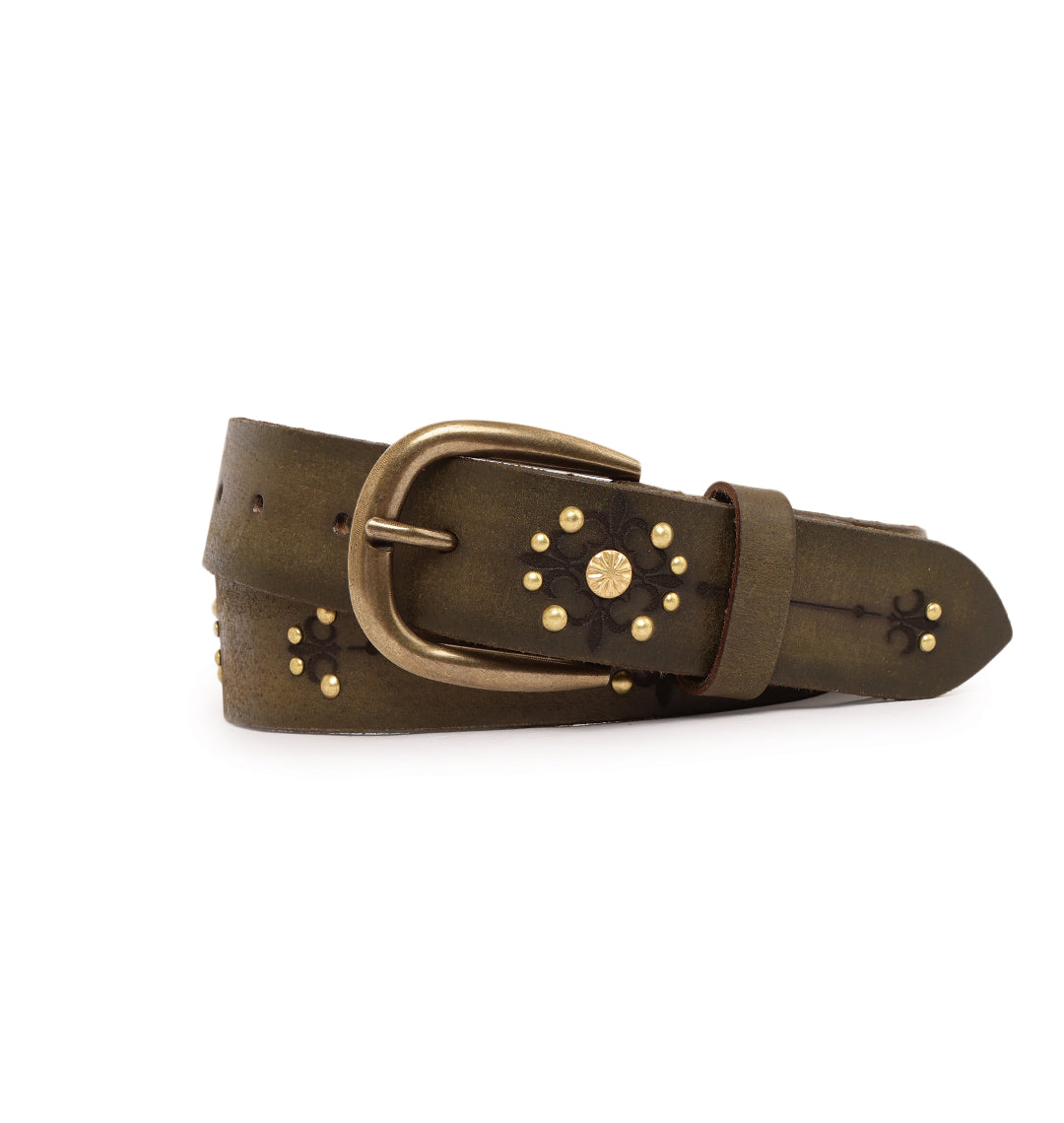 Olive Women's Genuine Leather Belt by Art N Vintage
