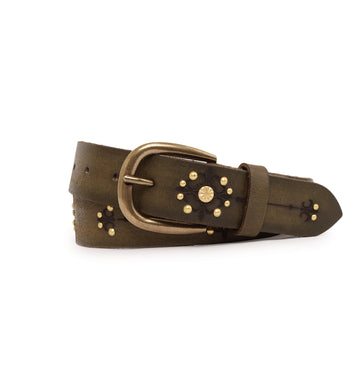 Olive Women's Genuine Leather Belt by Art N Vintage