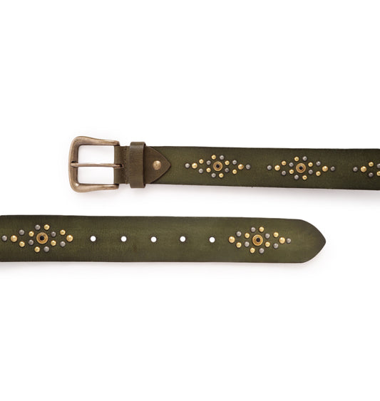 OLIVE  Womens Genuine Leather Belt by Art N Vintage
