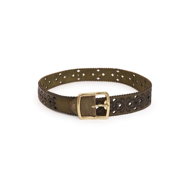 Olive Women's Genuine Leather Belt by Art N Vintage