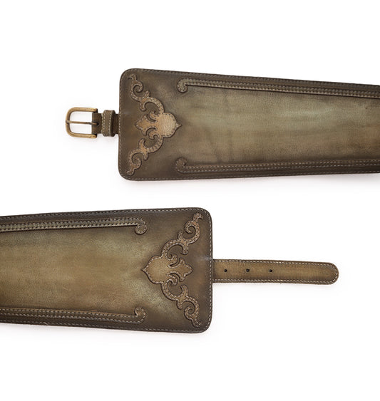 Olive Womens Genuine Leather Belt by Art N Vintage