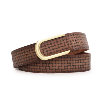 Cognac Classic Rounded Rectangular Buckle by Art N Vintage