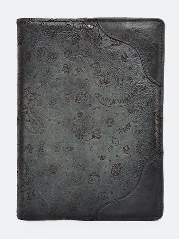 Midnight Bloom Real Leather Diary Cover