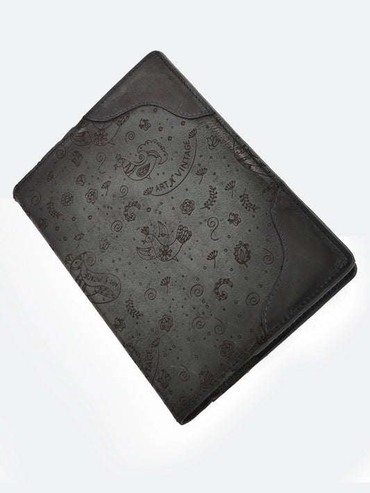 Midnight Bloom Real Leather Diary Cover