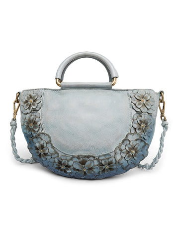 Introducing Azure Aster Luxe: Blue Leather Crossbody Perfection