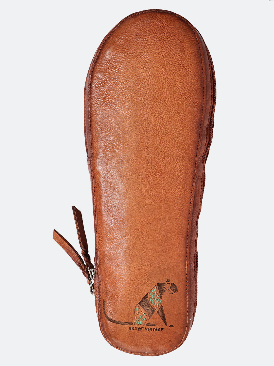 Leather Slipper Case – Tan