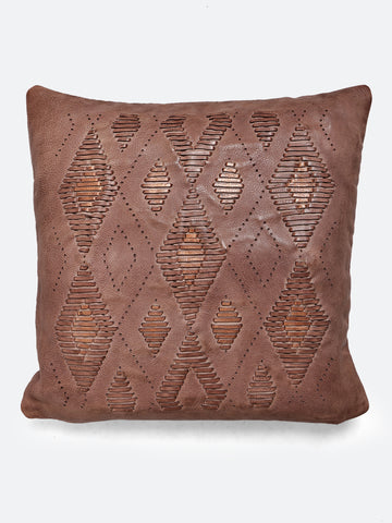 Artisan Diamond Cut Leather Cushion