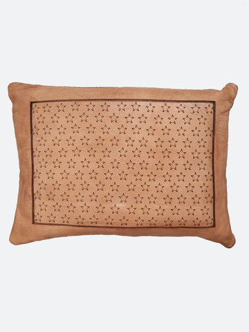 Artisan Diamond Cut Leather Cushion – Beige