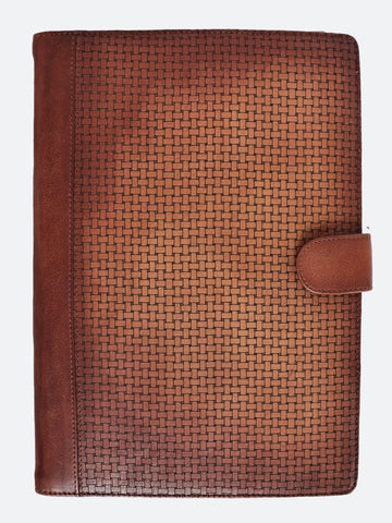 Art Vintage Classic Woven Leather Portfolio Folder