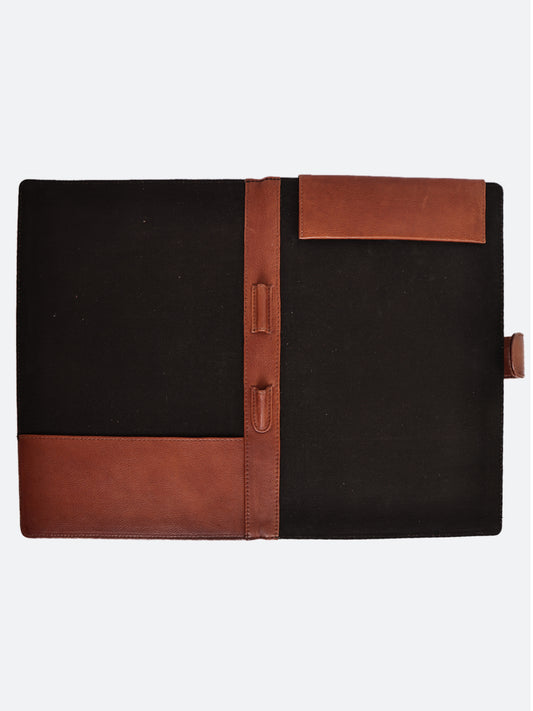 Art Vintage Classic Woven Leather Portfolio Folder