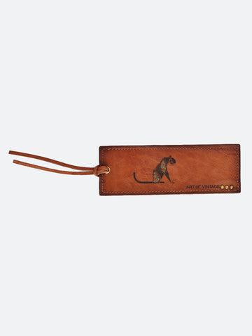 40/41 “The Watchful Cat” Leather Luggage Tag