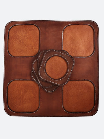 40/41  The Tavern Set  Leather Coaster Base Mat