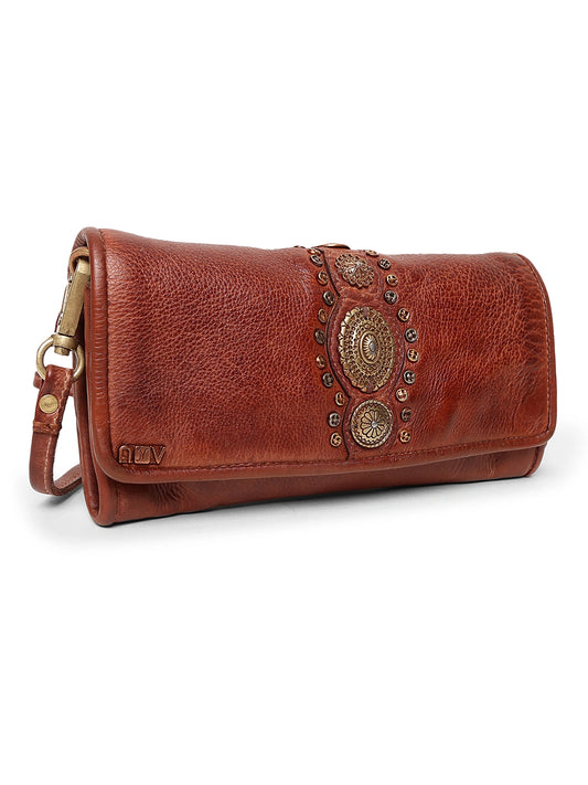 Artisan Charm Real Leather Flap Clutch  Bag