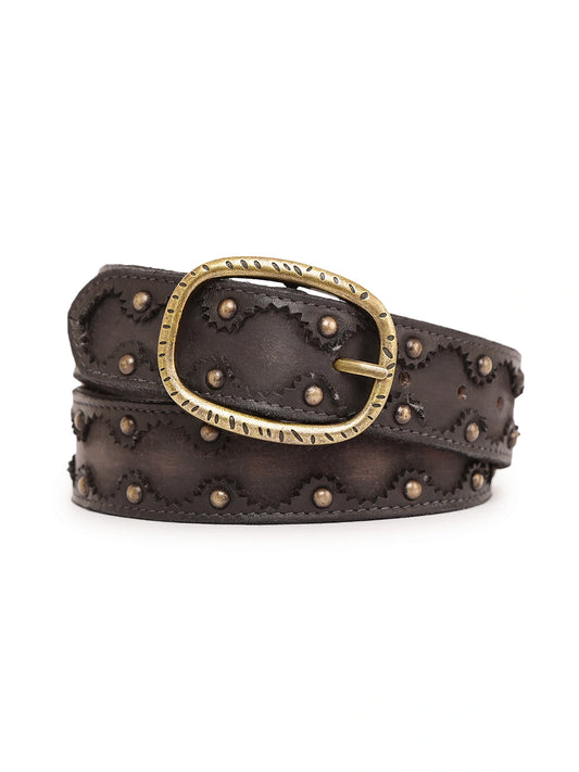Black Cutwork Medium width Jeans Belt by Art N Vintage